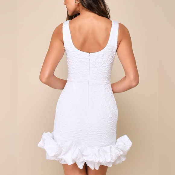 Lulu's White Ruffle Hem Dress - Picture 2 of 11